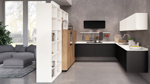 Moderne Küche - OLTRE - CUCINE LUBE - Holz / Aluminium / ohne Griff