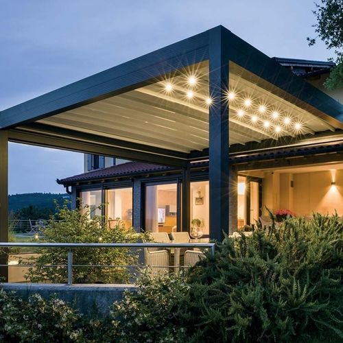 Angebaute Pergola - ZENIT - Gibus SPA - PVC / Aluminium / extrudiertes Aluminium
