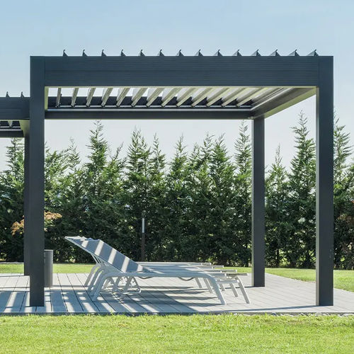 Selbsttragende Pergola - PRATO - ITALY - Gibus SPA - Metall / mit Sonnenschutzlamellen / bioklimatisch