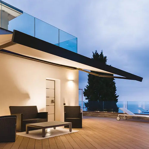 Vordach für Terrasse - PRINCIPALITY OF MONACO - Gibus SPA - Metall / Tuch / flach