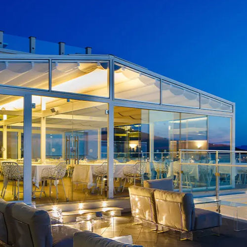Selbsttragende Veranda - CAPRI - ITALY - Gibus SPA - Glas / Metall / für Restaurants