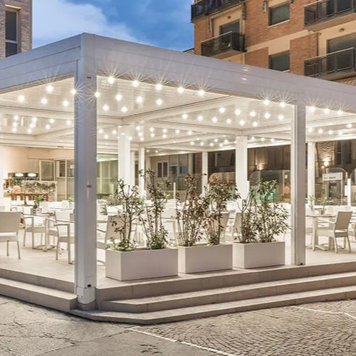 Selbsttragende Pergola - CAORLE - ITALY - Gibus SPA - Stahl / Stoff / mit Stoffüberdachung