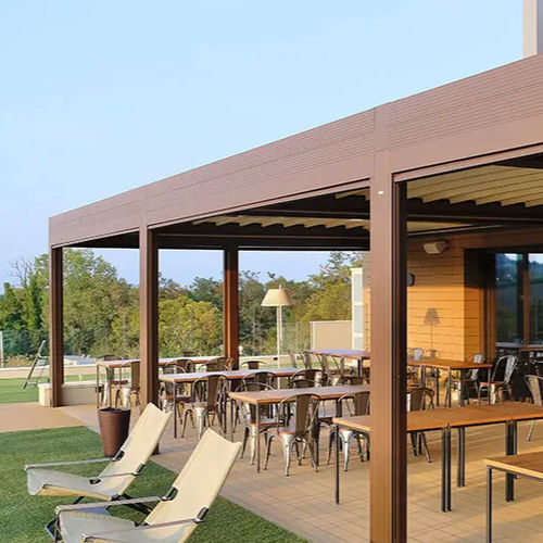Angebaute Pergola - BALDORIA BREWPUB - Gibus SPA - Stoff / mit Sonnenschutzlamellen / maßgefertigt