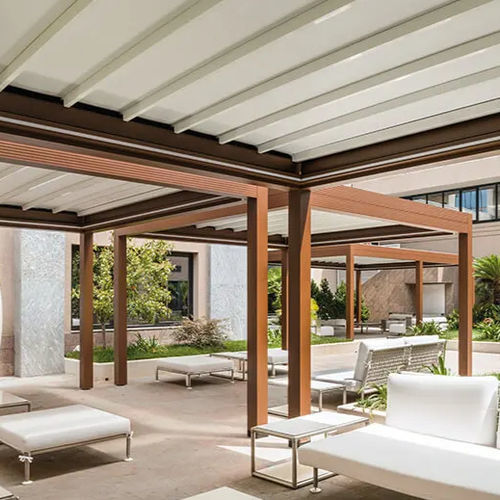Selbsttragende Pergola - AVELLINO - ITALY - Gibus SPA - Aluminium / PVC / mit Sonnenschutzlamellen
