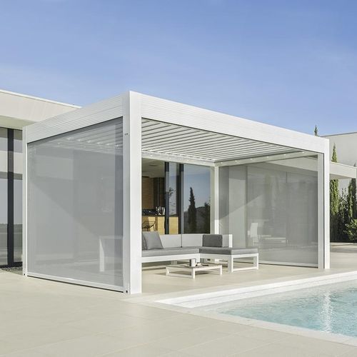 Selbsttragende Pergola - VARIA - Gibus SPA - angebaut / extrudiertes Aluminium / mit orientierbaren Lamellen