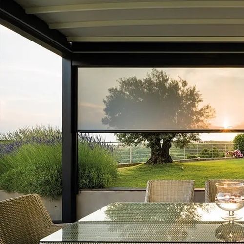 Selbsttragende Pergola - AZIMUT - Gibus SPA - angebaut / extrudiertes Aluminium / PVC