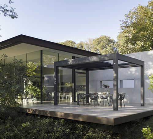 Selbsttragende Pergola - THE HOUSE IN THE WOODS - Gibus SPA - Metall / maßgefertigt / modern