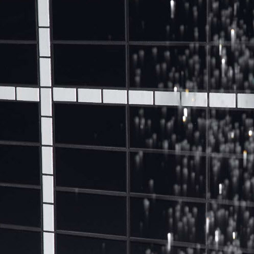 Keramik-Mosaikfliese - TULIPANO NERO - Appiani - texturiert / seidenmatt / für den Innenraum