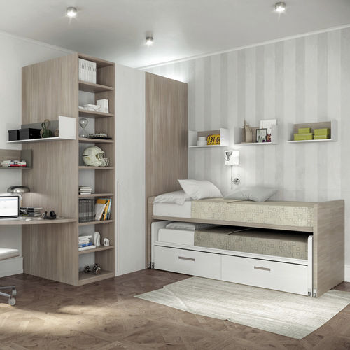 Weißes Kinderzimmer - 370 - TUMIDEI - braun / lackiertes Holz / lackiertes Aluminium