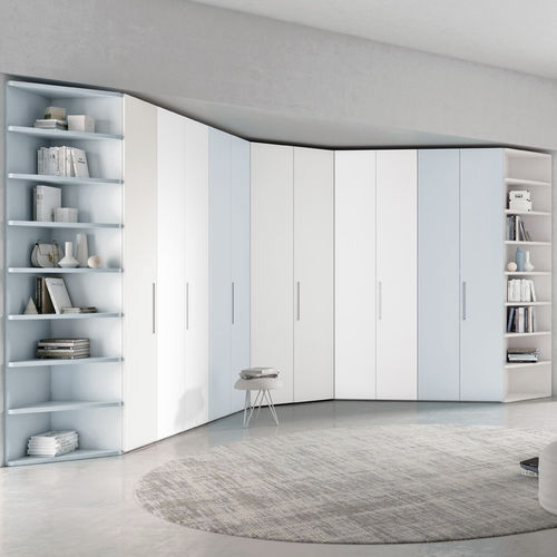 Eckkleiderschrank - 386 - TUMIDEI - modern / Aluminium / melaminbeschichtet