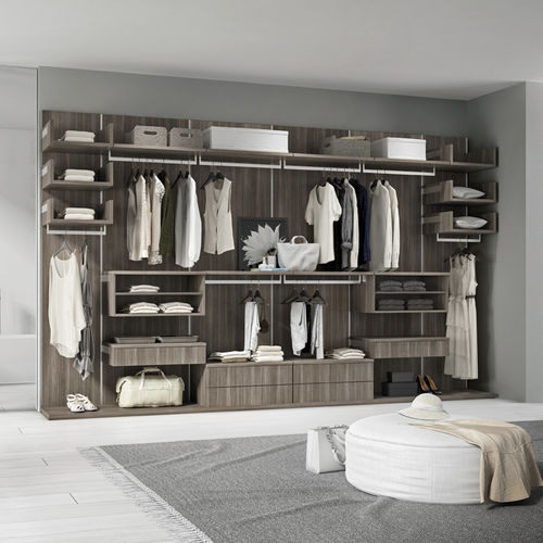 Moderner begehbarer Kleiderschrank - 392 - TUMIDEI - anodisiertes Aluminium / melaminbeschichtet
