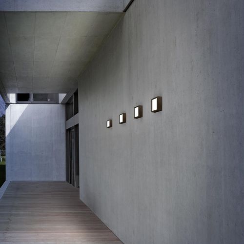 Moderne Wandleuchte - FOUR   - PANZERI - für Außenbereich / Aluminium / Glas