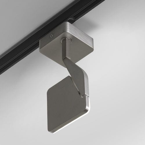 LED-Schienenleuchte - JACKIE   - PANZERI - quadratisch / gebürstetes Metall / Polycarbonat
