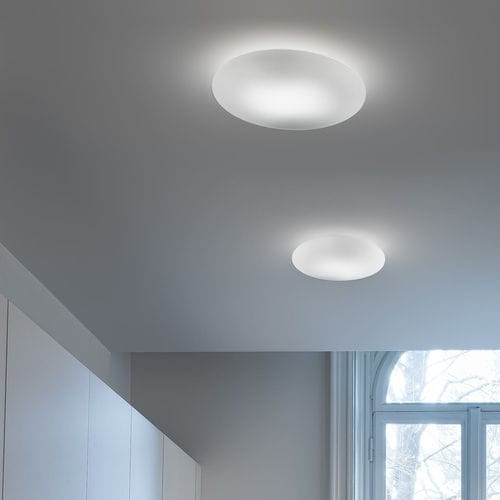 Moderne Deckenleuchte - DISCO - PANZERI - rund / geblasenes Glas / LED