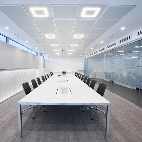 Moderne Deckenleuchte - FLAT - PANZERI - quadratisch / Metall / Polycarbonat