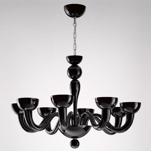 Moderner Kronleuchter - TATE  - PANZERI - Glas / Messing / 6 Glühbirnen