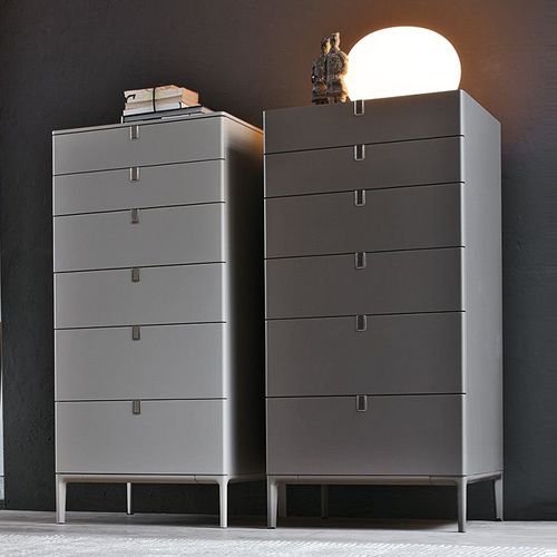 Moderner Chiffonnier - Inside - ALIVAR - lackiertes MDF / Aluminiumguss / Leder
