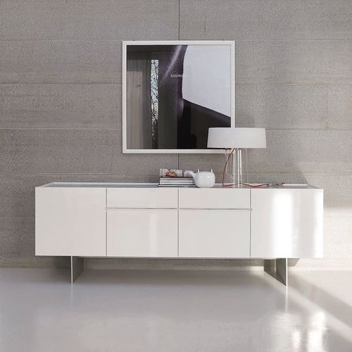 Modernes Sideboard - Kubit - ALIVAR - lackiertes MDF / aus lackiertem Aluminium / gebürstetes Aluminium