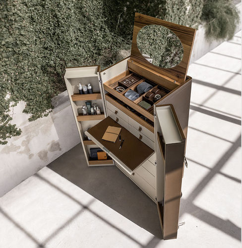 Garderobenkoffer - Bombay - ALIVAR - modern / Nussbaum / Leder