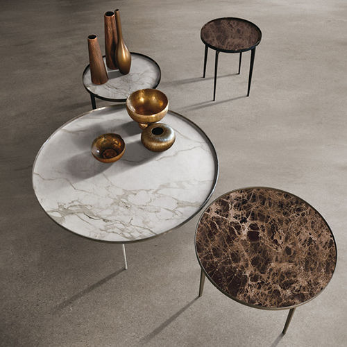 Moderner Couchtisch - Sirio - ALIVAR - Eiche / lackiertes MDF / Marmor