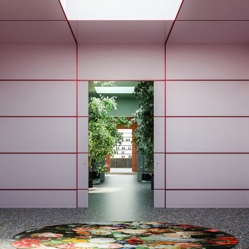 Tür für Innenbereich - INFINITO - LINVISIBILE - Glas / Aluminium / Laminat