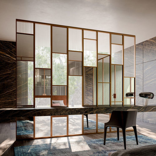 Metall-Raumteiler - Orizzonte - LINVISIBILE - Stoff / Glas / Keramik