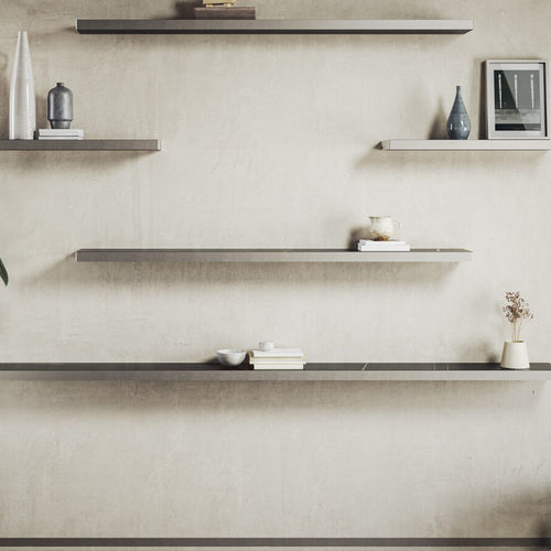 Wandmontiertes Regal - Orizzonte - LINVISIBILE - modern / Holz / anodisiertes Aluminium