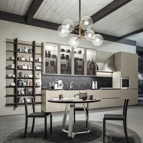 Moderne Küche - LOUNGE - COMPOSIT - Laminat / mit integriertem Griff / lackiert