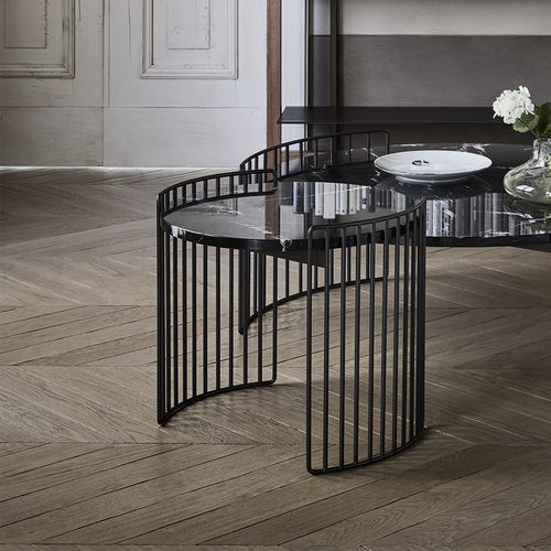 Moderner Beistelltisch - Harpe - BONALDO - Glas / Keramik / Marmor