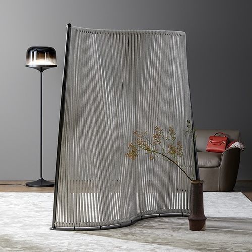 Moderner Paravent - Wave - BONALDO - aus lackiertem Metall / Kordel / gebogen