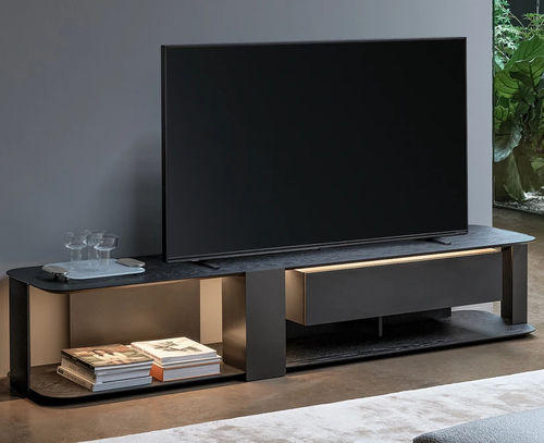 Modernes Fernsehmöbel - Paddle - BONALDO - lowboard / mit integrierter Beleuchtung / mit Schubladen