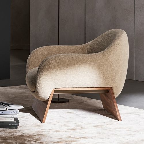 Moderner Sessel - Boolean  - BONALDO - Stoff / Leder / Holz