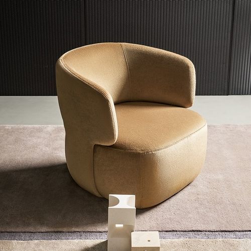 Moderner Sessel - Doge - BONALDO - Leder / Stoff / rot