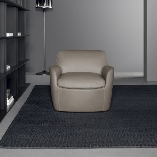 Moderner Sessel - Kitai - BONALDO - Leder / Stoff / rot