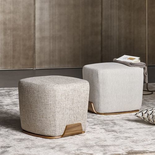 Modernes Sitzkissen - Olos - BONALDO - Leder / Holzfurnier / Nussbaum