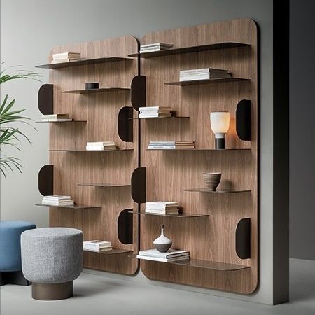 Wandmontiertes Bücherregal - Blabla - BONALDO - modern / Eiche / Nussbaum
