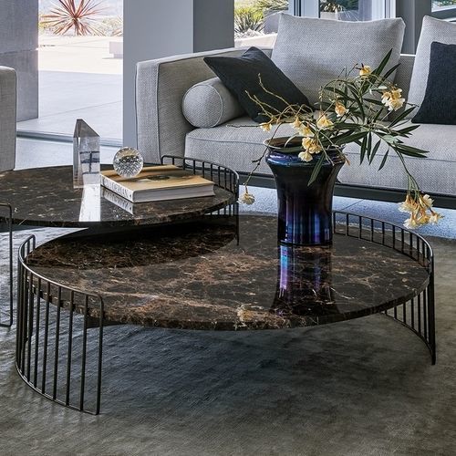 Moderner Couchtisch - Harpe - BONALDO - Glas / Keramik / Marmor