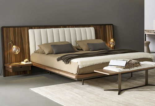 Doppelbett - Nelson - BONALDO - modern / Kopfteil / mit Nachttisch