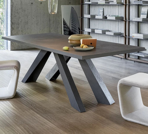 Moderner Esstisch - Big  - BONALDO - Eiche / Nussbaum / Holzfurnier