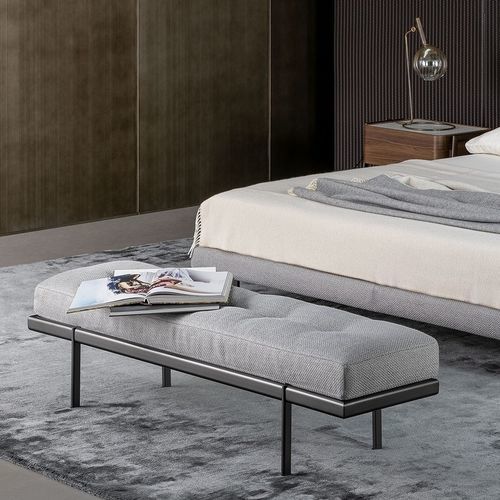 Moderner Bettbank - James  - BONALDO - aus lackiertem Metall / Leder / Stoff