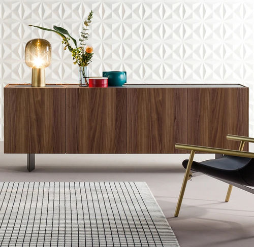 Modernes Sideboard - Outline - BONALDO - aus lackiertem Metall / Keramik / Holzfurnier
