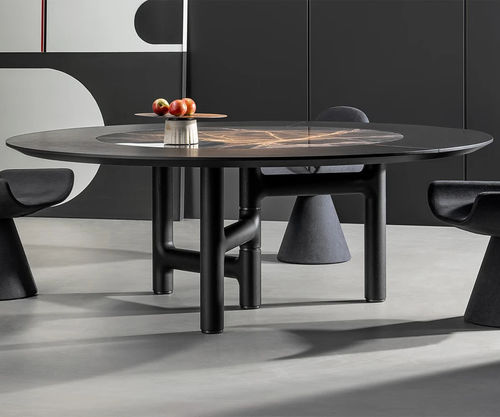 Moderner Esstisch - Pivot ST - BONALDO - Eiche / Nussbaum / Holzfurnier