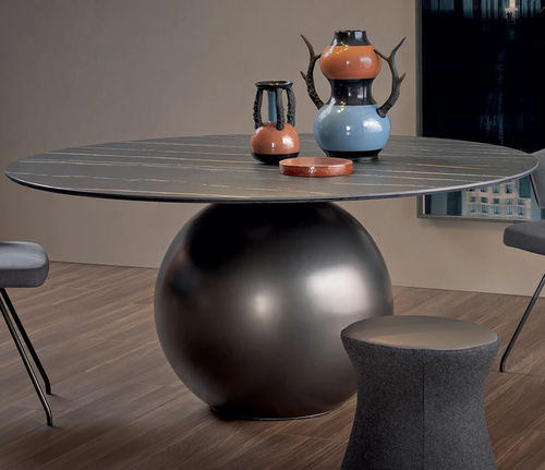 Moderner Esstisch - Circus - BONALDO - Massivholz / Keramik / Marmor