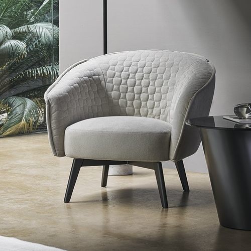 Moderner Sessel - Bruno - BONALDO - Leder / Stoff / mit abziehbarem Bezug