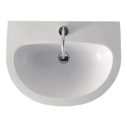 Wand-Waschbecken - 3740 - Kerasan - Keramik / mit verstellbarem Spiegel / D-förmig