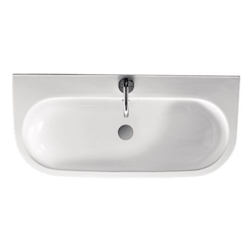 Wand-Waschbecken - 3151 - Kerasan - Keramik / mit verstellbarem Spiegel / oval