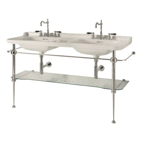 Doppelter Waschtisch-Unterschrank - 4143_9195 - Kerasan - freistehend / Glas / Metall