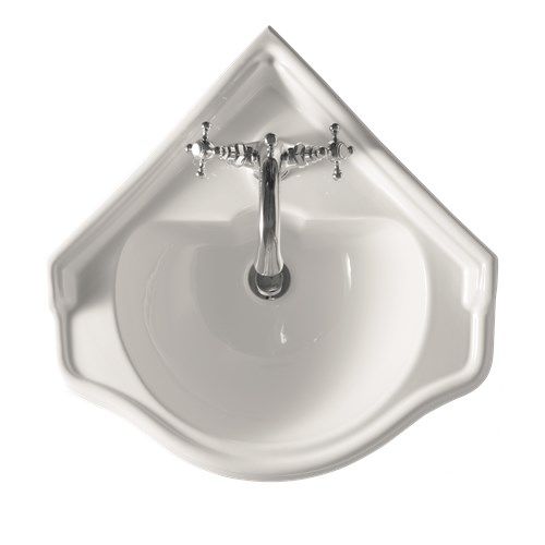 Wand-Waschbecken - 1032 - Kerasan - Keramik / für Eckeinbau / 1-Loch