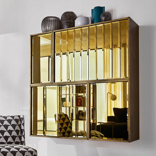 Hohes Sideboard - WOLFANG - MERIDIANI - mit hohen Beinen / wandmontiert / modern