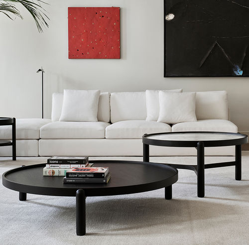 Moderner Couchtisch - VITTORIO - MERIDIANI - Eiche / MDF / mattlackiertes Holz